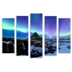 Модульная картина на холсте "Северное сияние" 120x88 см Modulka.Ru