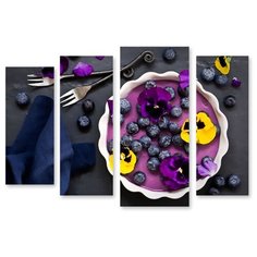 Модульная картина на холсте "Цветочно-черничный йогурт" 170x122 см Modulka.Ru