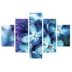 Модульная картина на холсте "Голубые цветы" 170x121 см Modulka.Ru