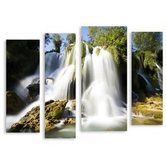 Модульная картина на холсте "Большой водопад" 150x119 см Modulka.Ru