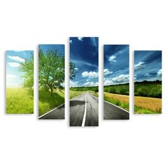 Модульная картина на холсте "Дальняя дорога" 90x60 см Modulka.Ru