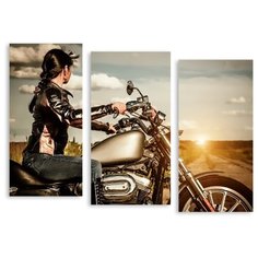 Модульная картина на холсте "Дорога в рассвет" 90x67 см Modulka.Ru