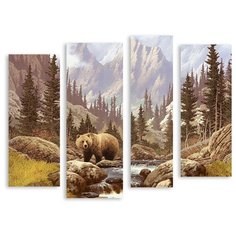 Модульная картина на холсте "Медведь" 150x121 см Modulka.Ru