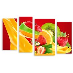 Модульная картина на холсте "Фруктовый десерт" 170x104 см Modulka.Ru