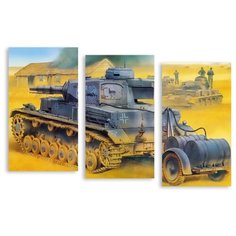 Модульная картина на холсте "Танки" 90x60 см Modulka.Ru