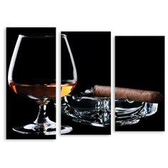 Модульная картина на холсте "Коньяк и сигара" 170x129 см Modulka.Ru