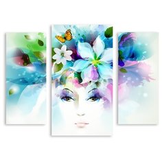 Модульная картина на холсте "Девушка-весна" 90x70 см Modulka.Ru