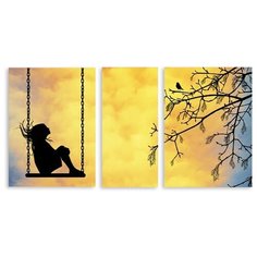 Модульная картина на холсте "Качеля" 90x46 см Modulka.Ru