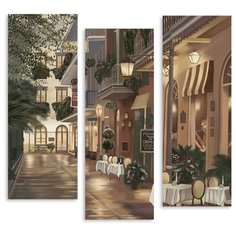 Модульная картина на холсте "Уличное кафе" 120x118 см Modulka.Ru