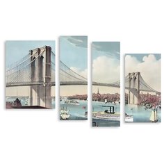 Модульная картина на холсте "Бруклинский мост" 90x58 см Modulka.Ru