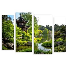Модульная картина на холсте "Японский парк" 120x86 см Modulka.Ru