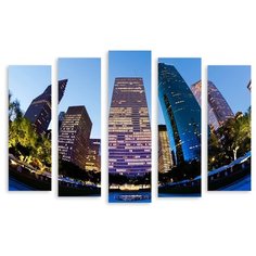 Модульная картина на холсте "Небоскрёбы в огнях" 120x85 см Modulka.Ru