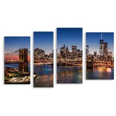 Модульная картина на холсте "Бруклинский мост" 90x54 см Modulka.Ru