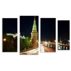 Модульная картина на холсте "Вечерний Кремль" 90x60 см Modulka.Ru