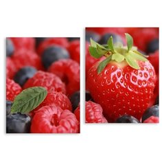 Модульная картина на холсте "Ягоды" 90x65 см Modulka.Ru