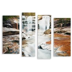 Модульная картина на холсте "Водопадики" 120x92 см Modulka.Ru