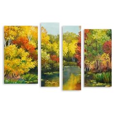 Модульная картина на холсте "Осенние краски" 150x104 см Modulka.Ru