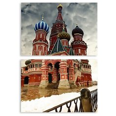 Модульная картина на холсте "Храм Василия Блаженного" 170x119 см Modulka.Ru