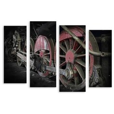 Модульная картина на холсте "Колеса" 120x86 см Modulka.Ru