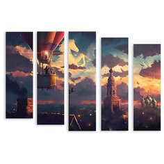 Модульная картина на холсте "Старая Москва" 150x109 см Modulka.Ru