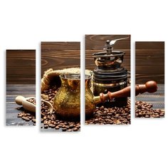 Модульная картина на холсте "Кофемания" 90x60 см Modulka.Ru
