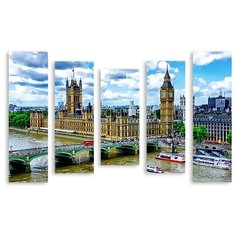 Модульная картина на холсте "Лондон" 170x424 см Modulka.Ru