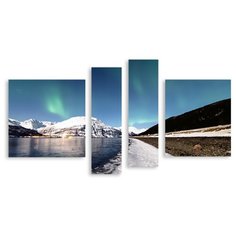 Модульная картина на холсте "Северное сияние" 170x96 см Modulka.Ru