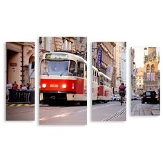 Модульная картина на холсте "Пражский трамвай" 170x107 см Modulka.Ru