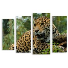 Модульная картина на холсте "Леопардовый ягуар" 120x83 см Modulka.Ru