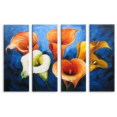 Модульная картина на холсте "Нарисованные каллы" 90x59 см Modulka.Ru