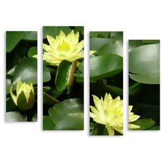 Модульная картина на холсте "Желтый лотос" 150x119 см Modulka.Ru