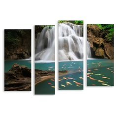 Модульная картина на холсте "Водопад" 120x89 см Modulka.Ru