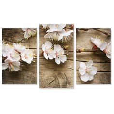 Модульная картина на холсте "Белые цветы" 120x74 см Modulka.Ru