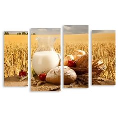 Модульная картина на холсте "Хлеб с молоком" 120x78 см Modulka.Ru