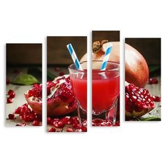 Модульная картина на холсте "Сочный гранат" 120x86 см Modulka.Ru
