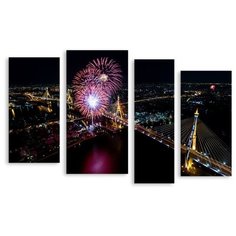 Модульная картина на холсте "Салют" 170x111 см Modulka.Ru