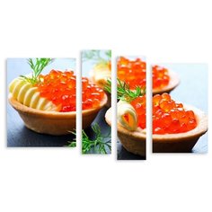Модульная картина на холсте "Тарталетки с икрой" 90x54 см Modulka.Ru