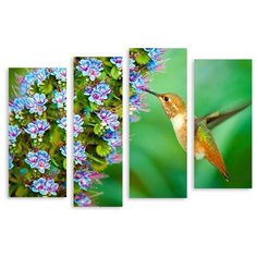 Модульная картина на холсте "Колибри" 90x64 см Modulka.Ru
