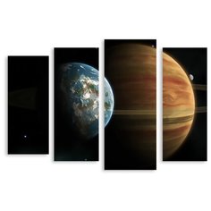 Модульная картина на холсте "Притяжение планет" 170x122 см Modulka.Ru