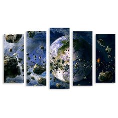 Модульная картина на холсте "Метеориты" 90x54 см Modulka.Ru