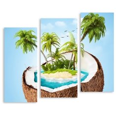 Модульная картина на холсте "Кокосовый остров" 170x148 см Modulka.Ru
