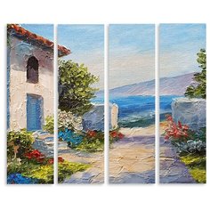 Модульная картина на холсте "Деревенская улочка" 170x145 см Modulka.Ru
