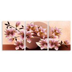 Модульная картина на холсте "Розовая нежность" 170x76 см Modulka.Ru