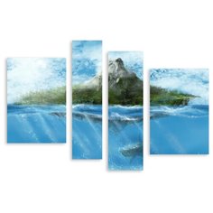 Модульная картина на холсте "Под водой" 170x120 см Modulka.Ru