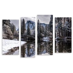 Модульная картина на холсте "Зимний пейзаж" 120x80 см Modulka.Ru