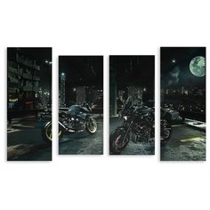 Модульная картина на холсте "Ночные волки" 170x108 см Modulka.Ru