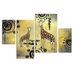 Модульная картина на холсте "Жирафы" 170x115 см Modulka.Ru
