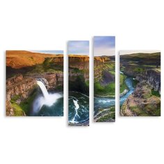 Модульная картина на холсте "Водопад" 150x95 см Modulka.Ru