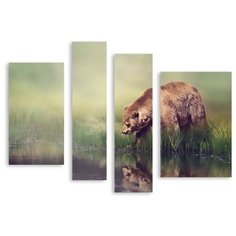 Модульная картина на холсте "Медведь" 150x114 см Modulka.Ru