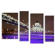 Модульная картина на холсте "Храм Христа Спасителя" 90x61 см Modulka.Ru